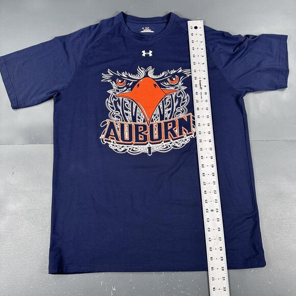 Auburn Tigers Shirt Men XL Navy Blue Orange War Eagle Under Armour Big Chest Hit - Picture 5 of 6